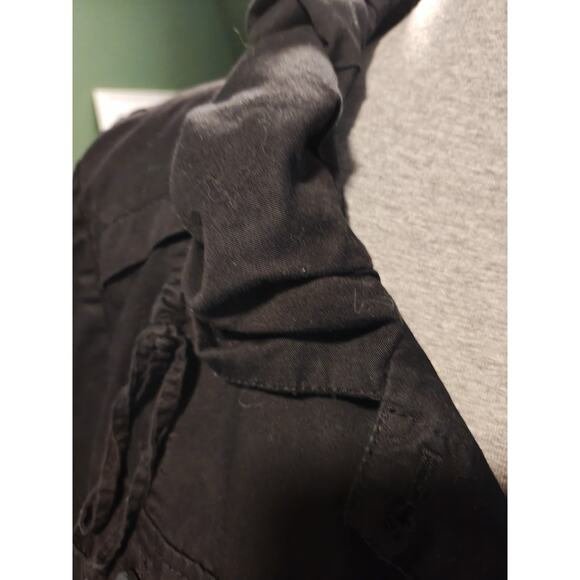 Black Cropped Cargo Jacket Women XL Grunge Hipster Casual - Picture 6 of 8